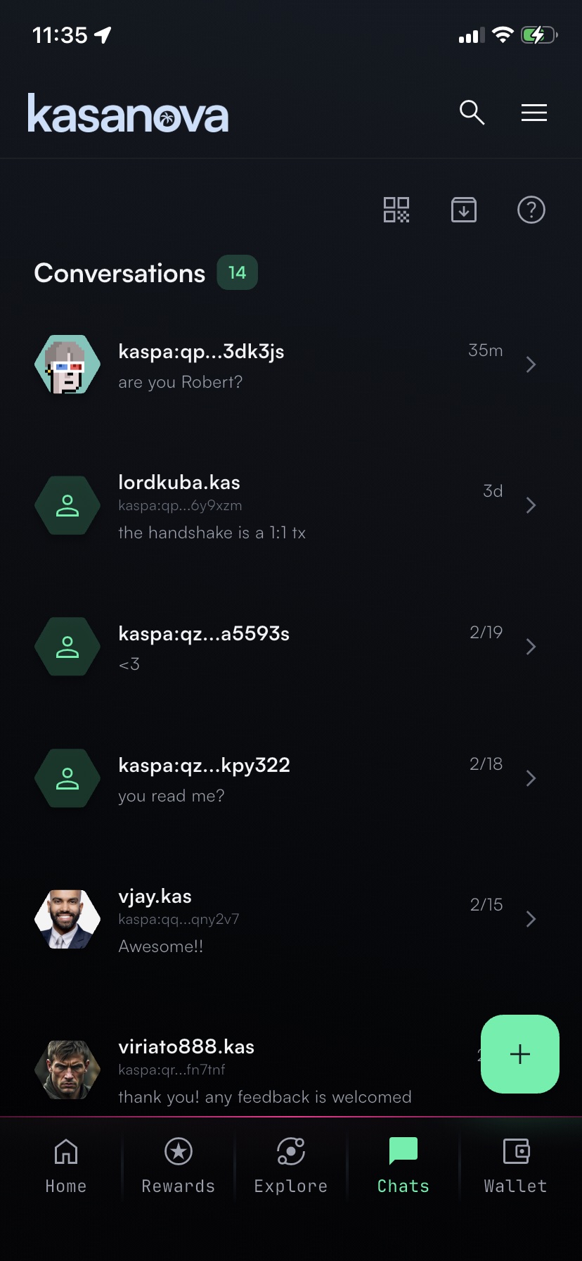 Kasanova encrypted messaging