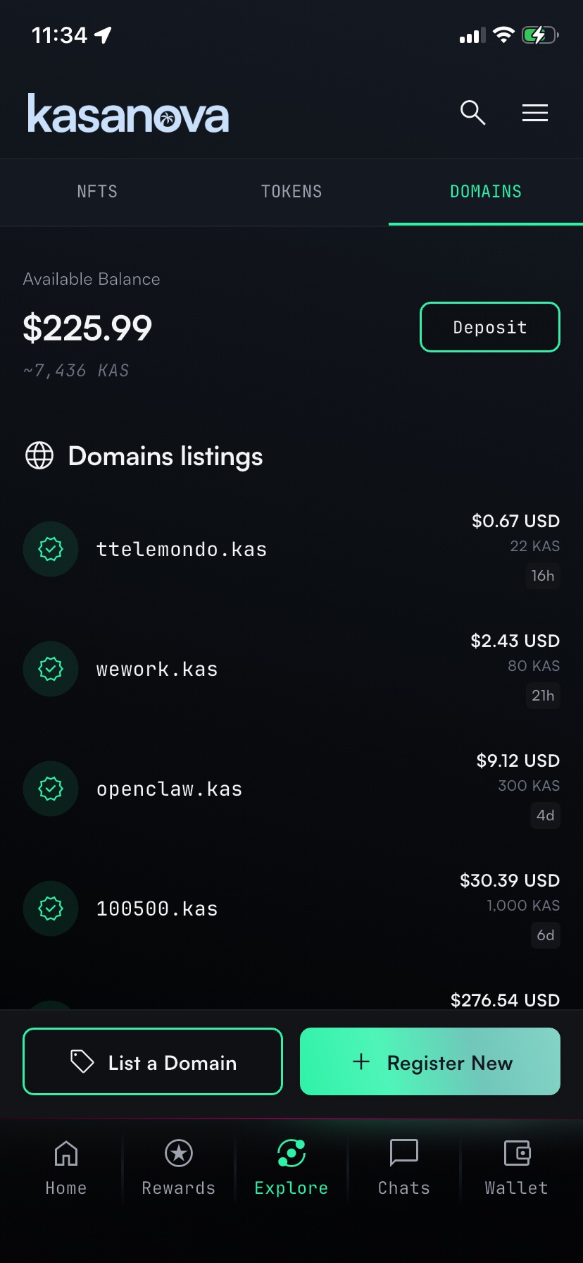 Kasanova KNS domains