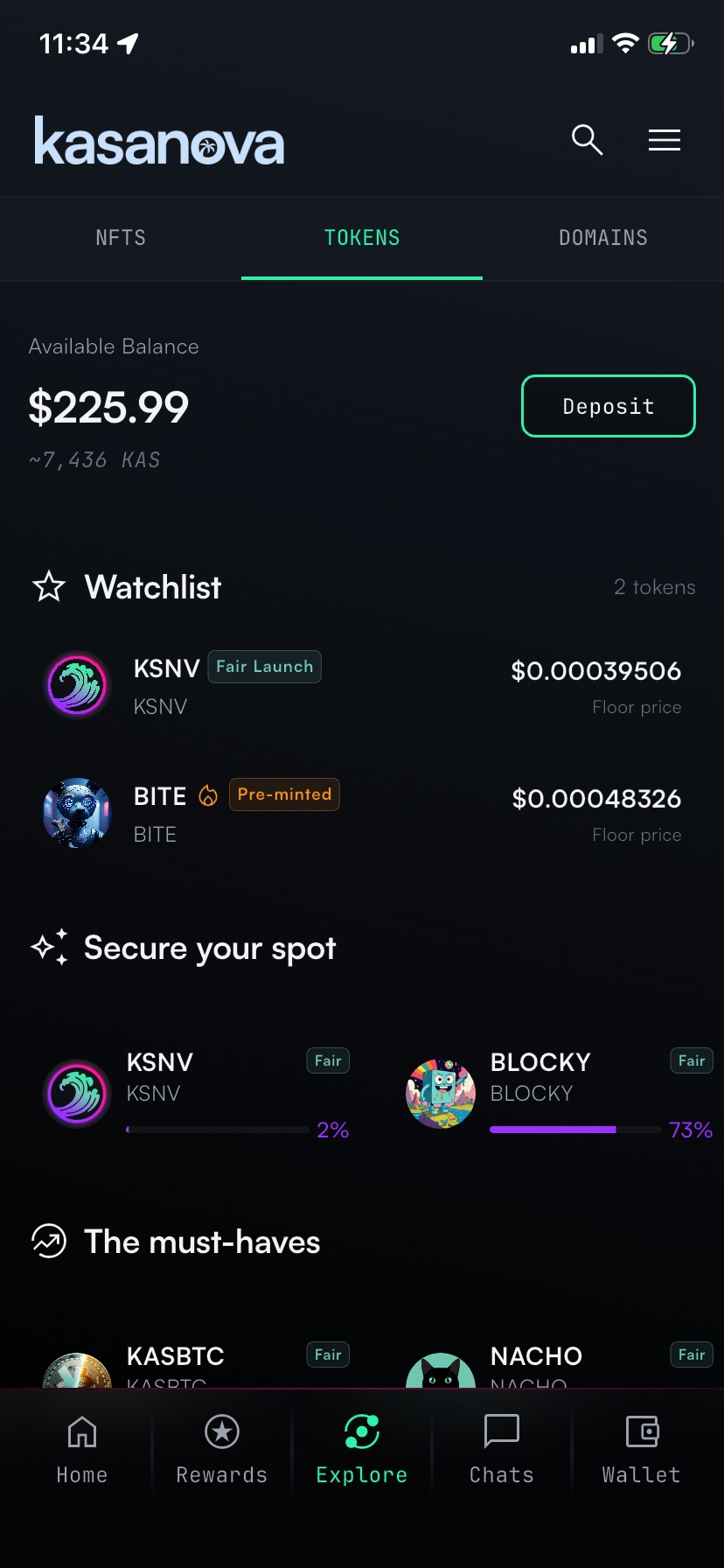 Kasanova token explorer